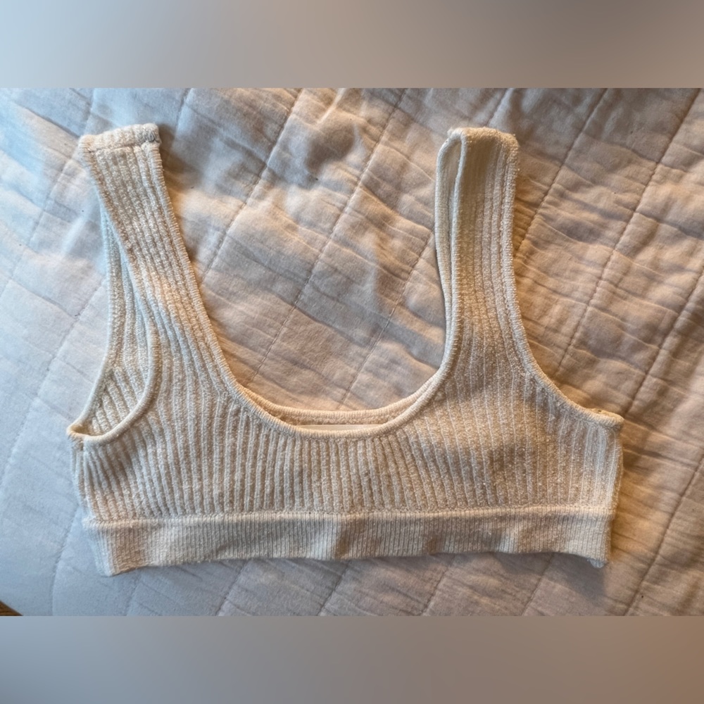 Cotton bandeau top or bra size XS, color cream